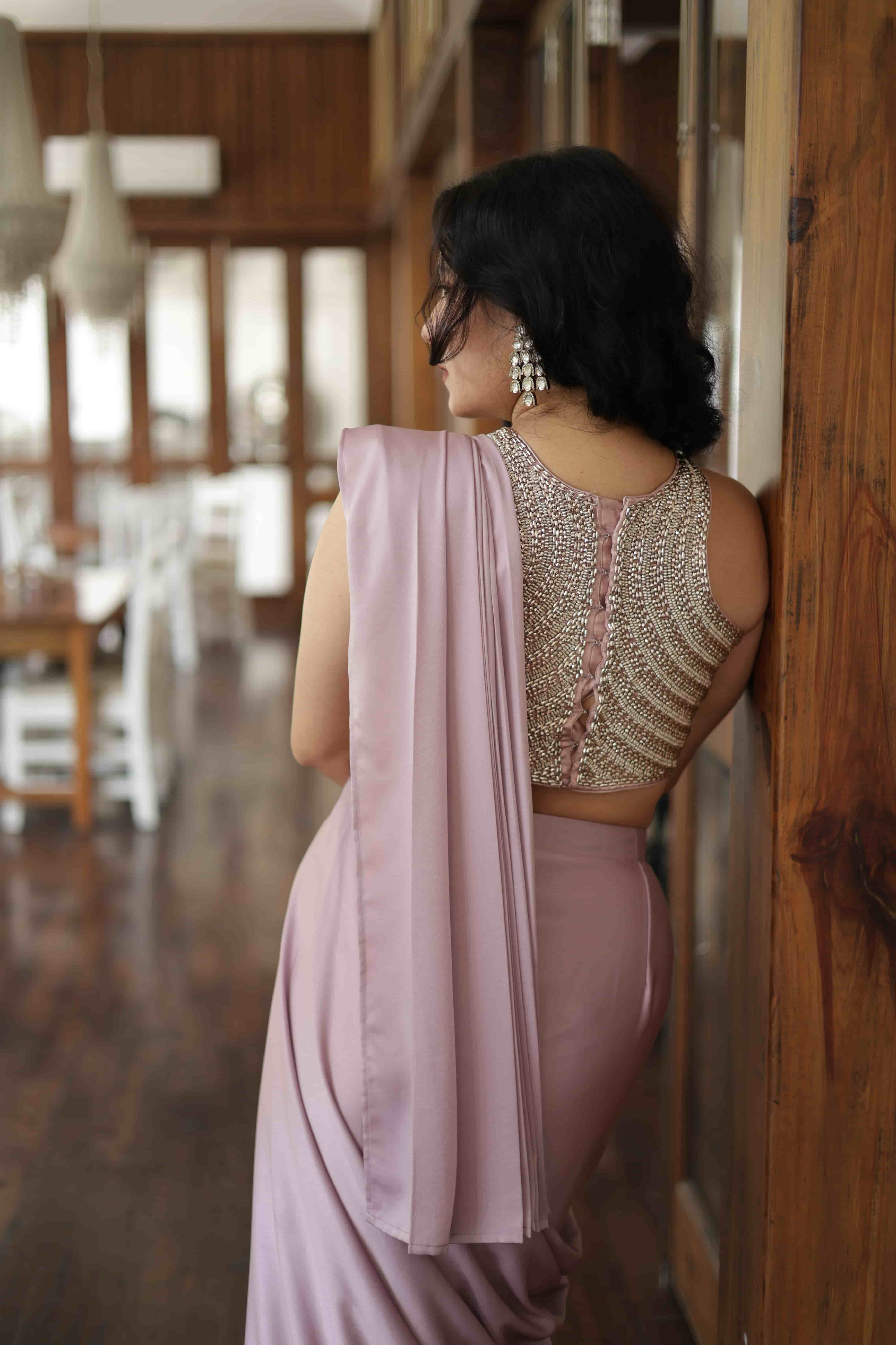 Lavender Aura Beaded Halter Drape — view 8