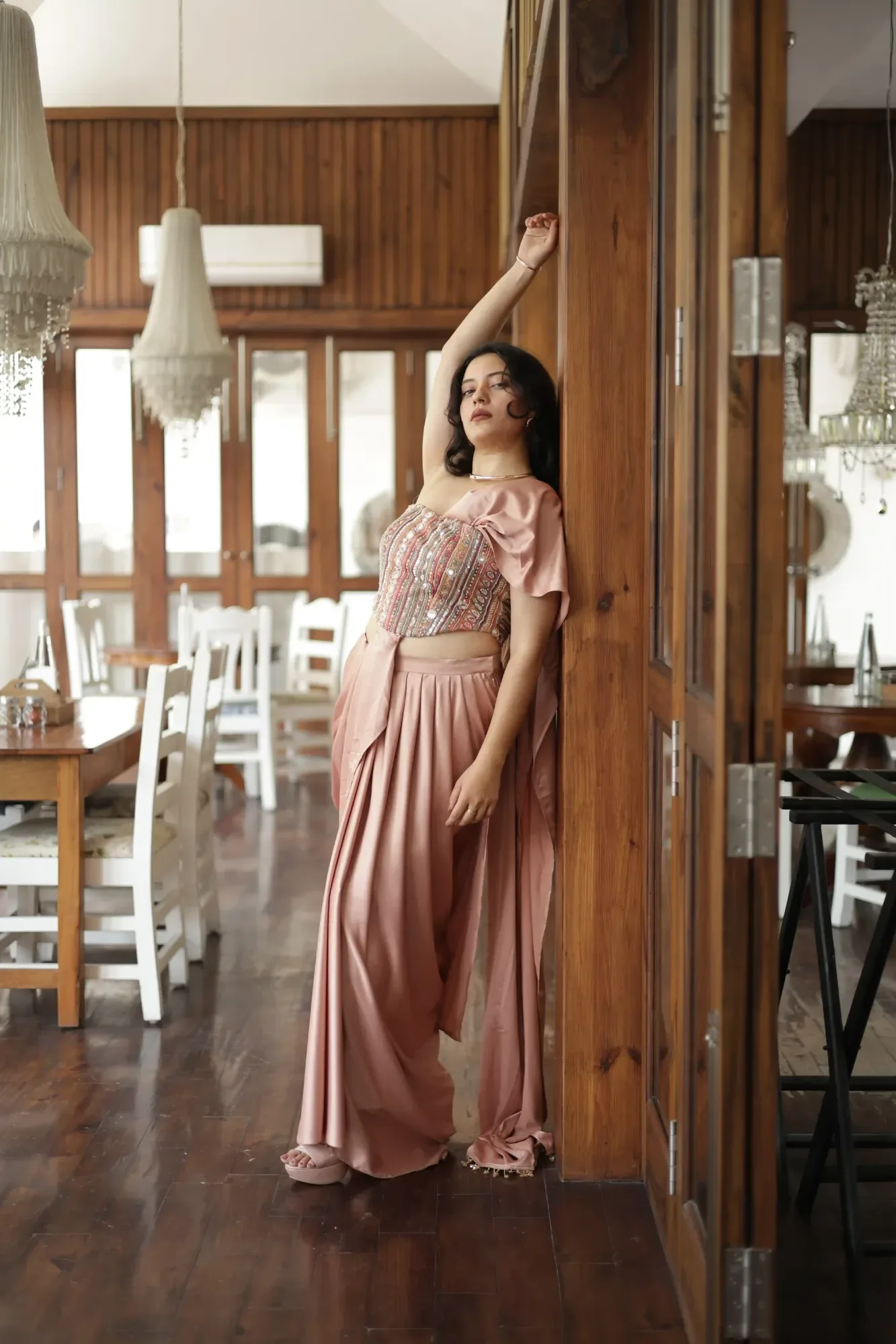 Peach Muse Corset Drape