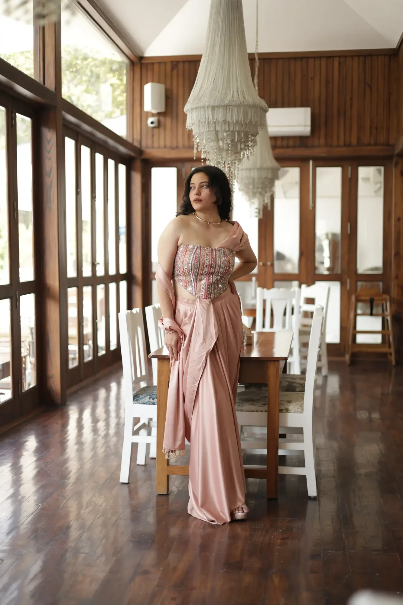 Peach Muse Corset Drape — view 2