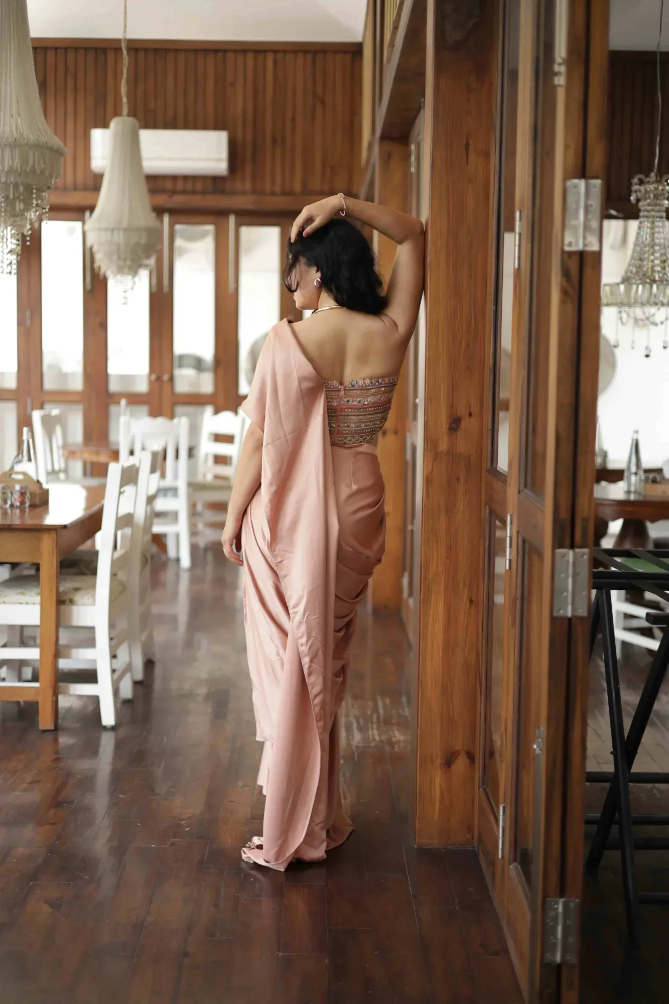 Peach Muse Corset Drape — view 4