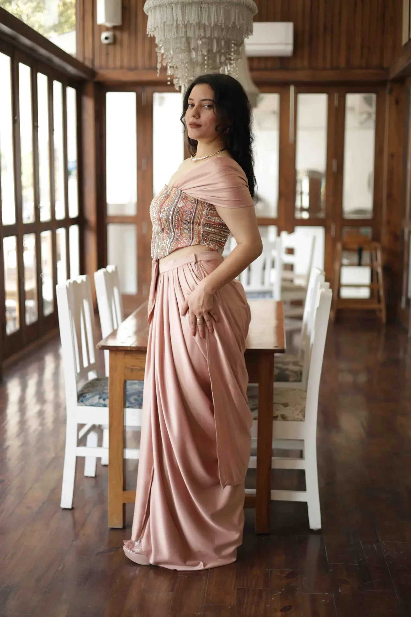 Peach Muse Corset Drape — view 6