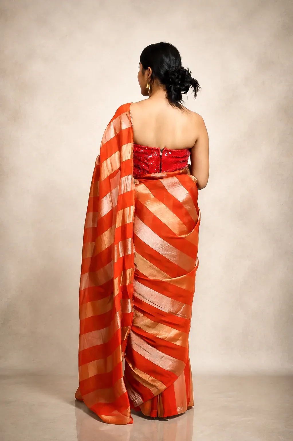 Rajsi Red Glow Saree — view 5