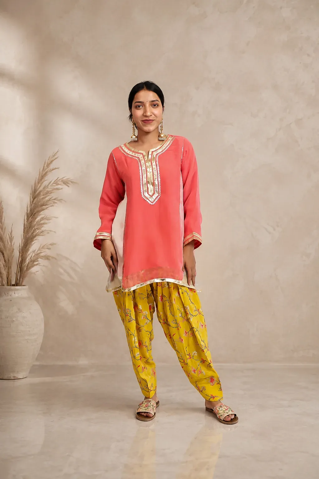 Peach Blossom Kurta Set — view 5