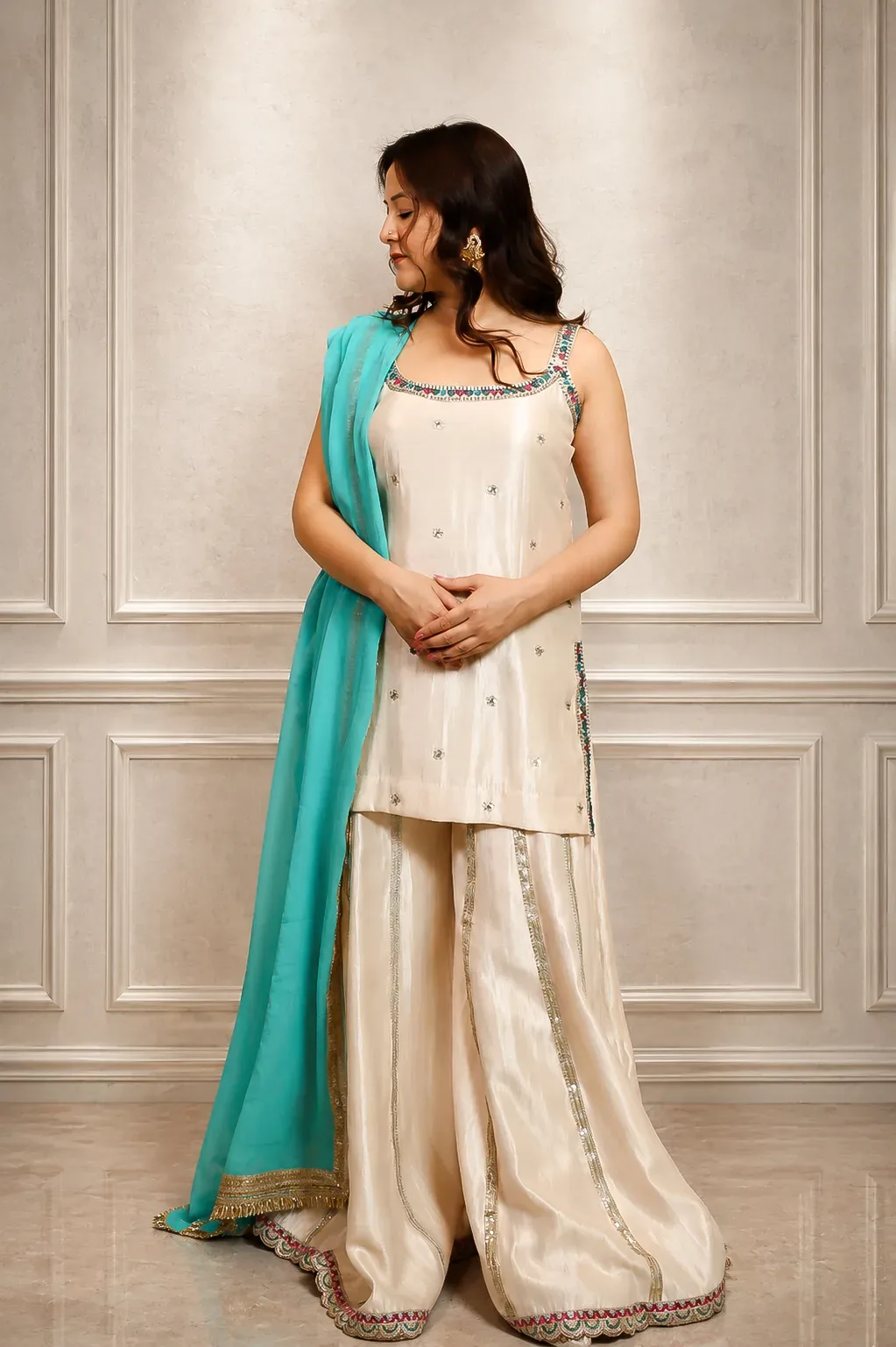 Beige Sharara Set — view 5