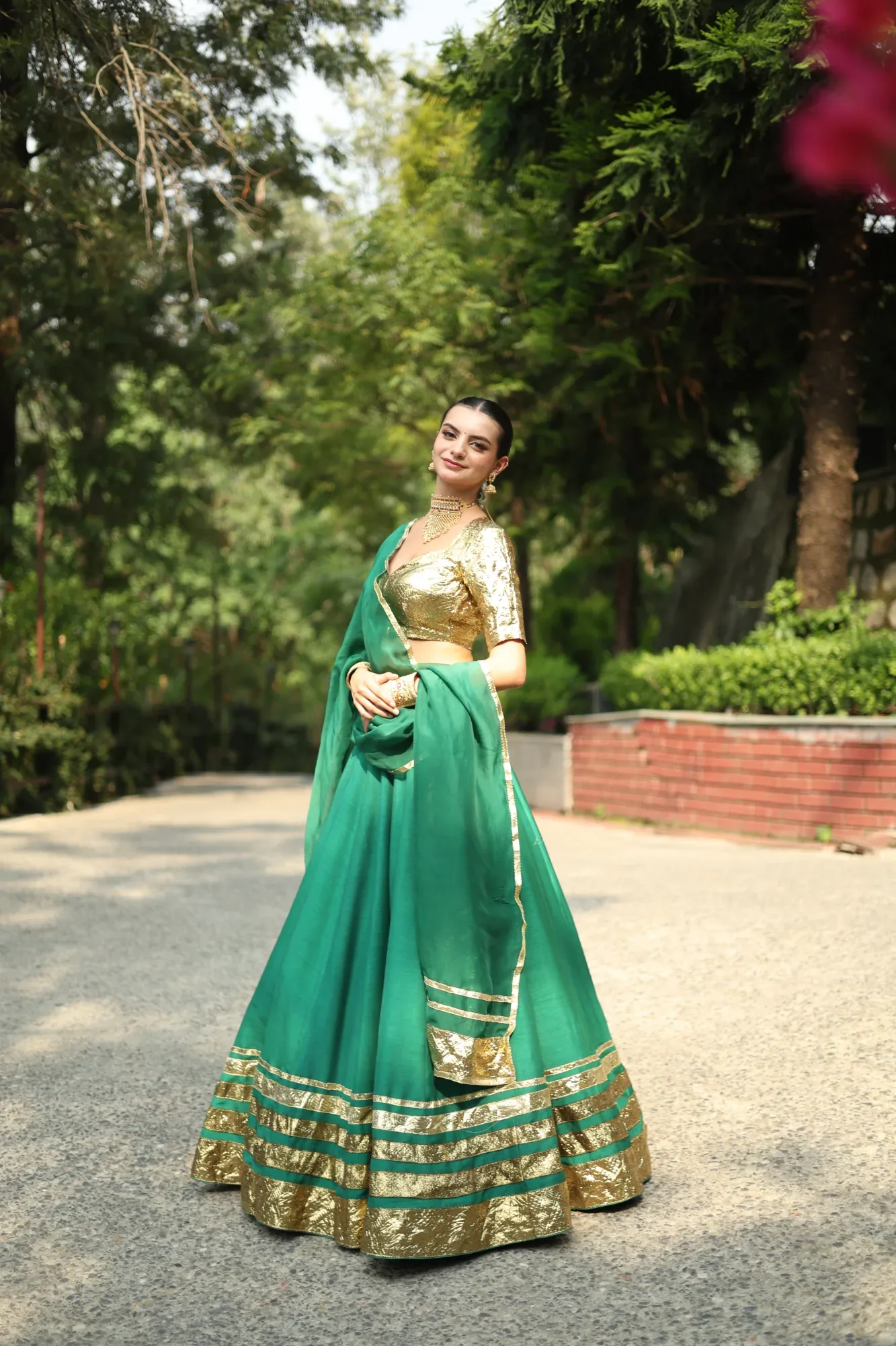 Green Emerald Lehenga — view 3