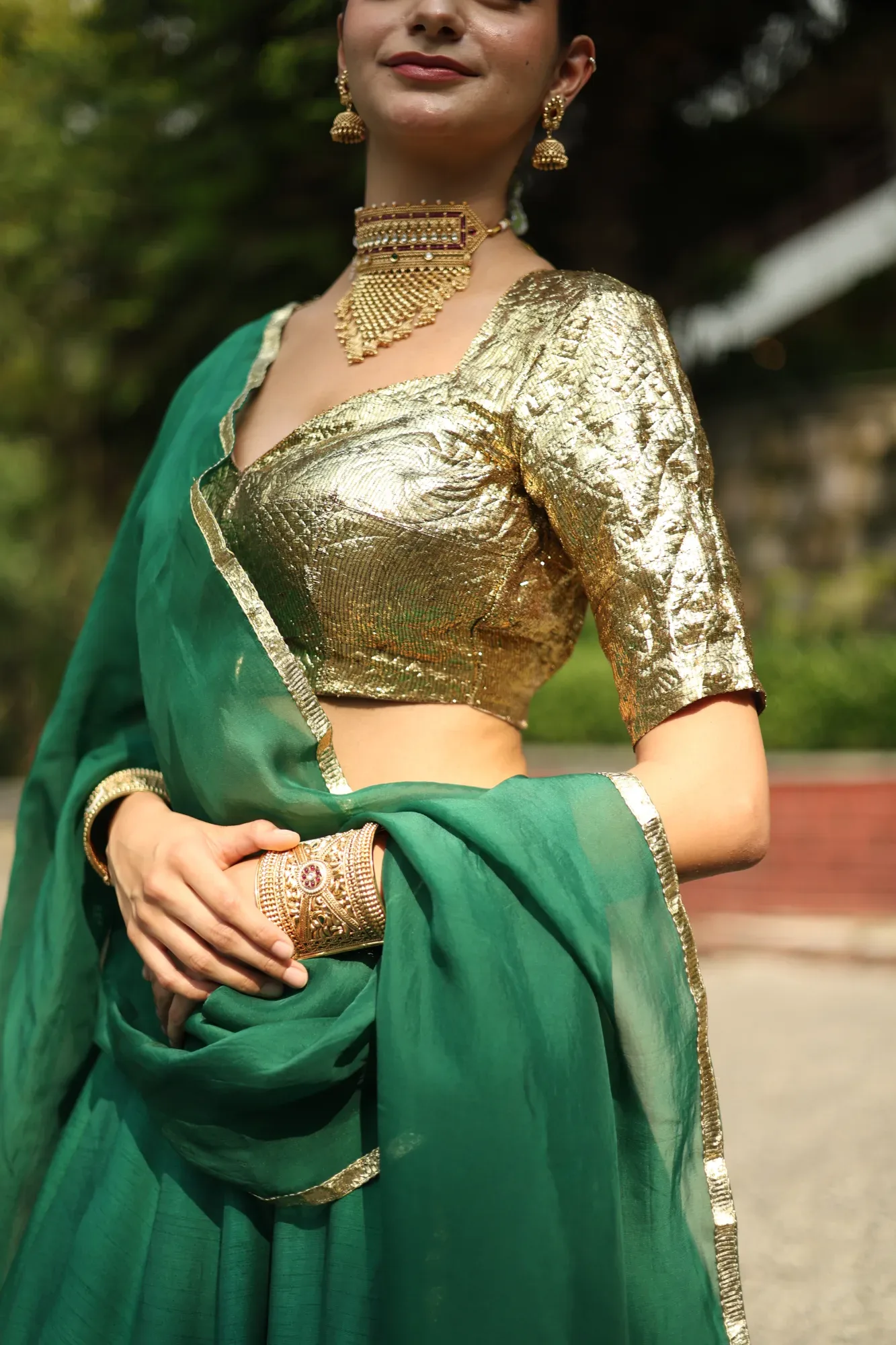 Green Emerald Lehenga — view 4