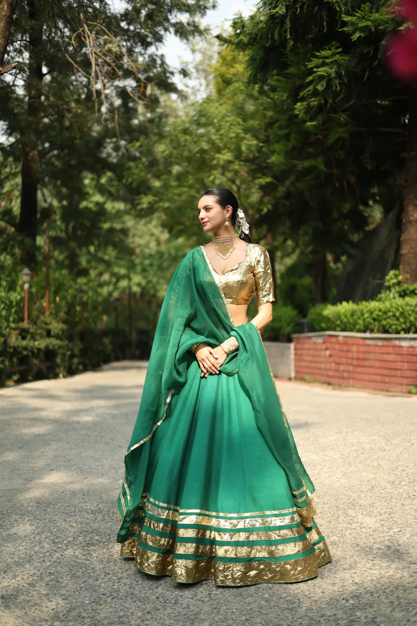 Green Emerald Lehenga — view 5