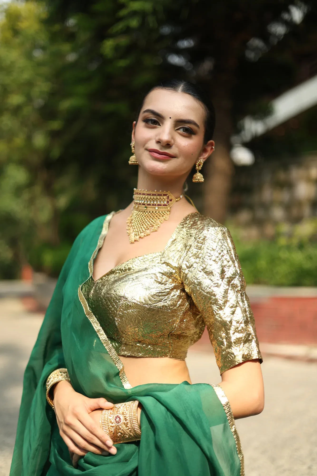 Green Emerald Lehenga — view 6