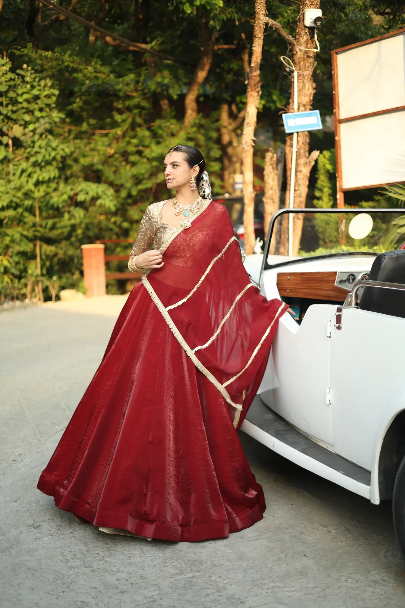 Maroon Royal Lehenga — view 3