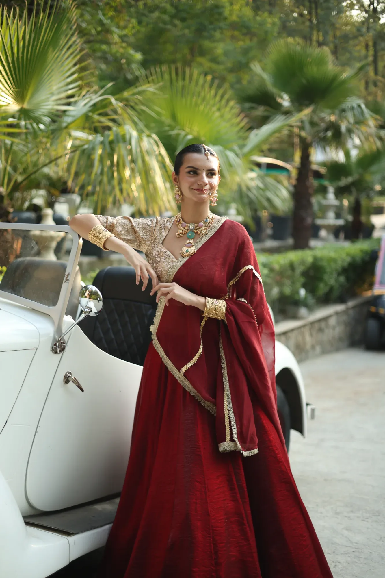 Maroon Royal Lehenga — view 6