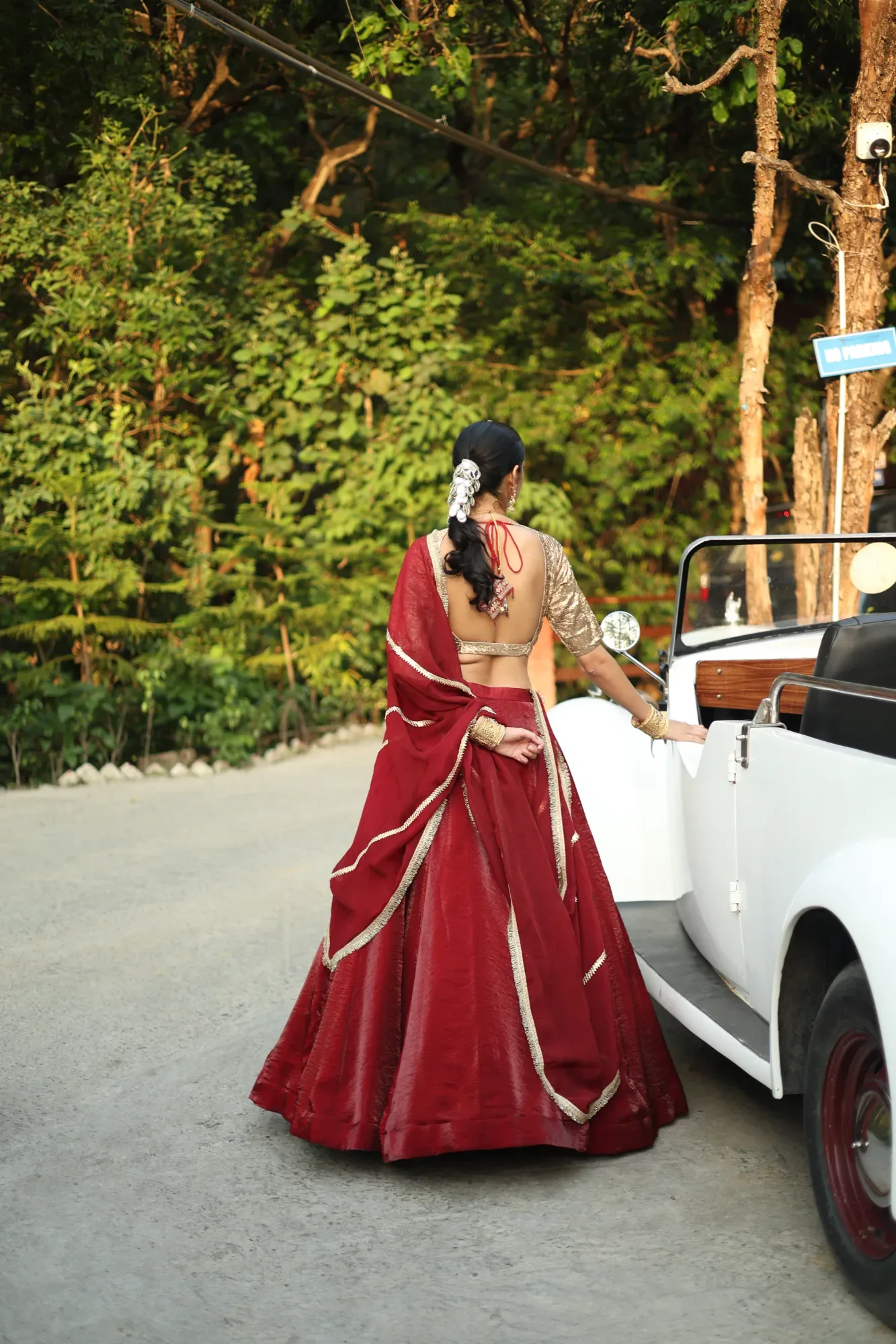 Maroon Royal Lehenga — view 7
