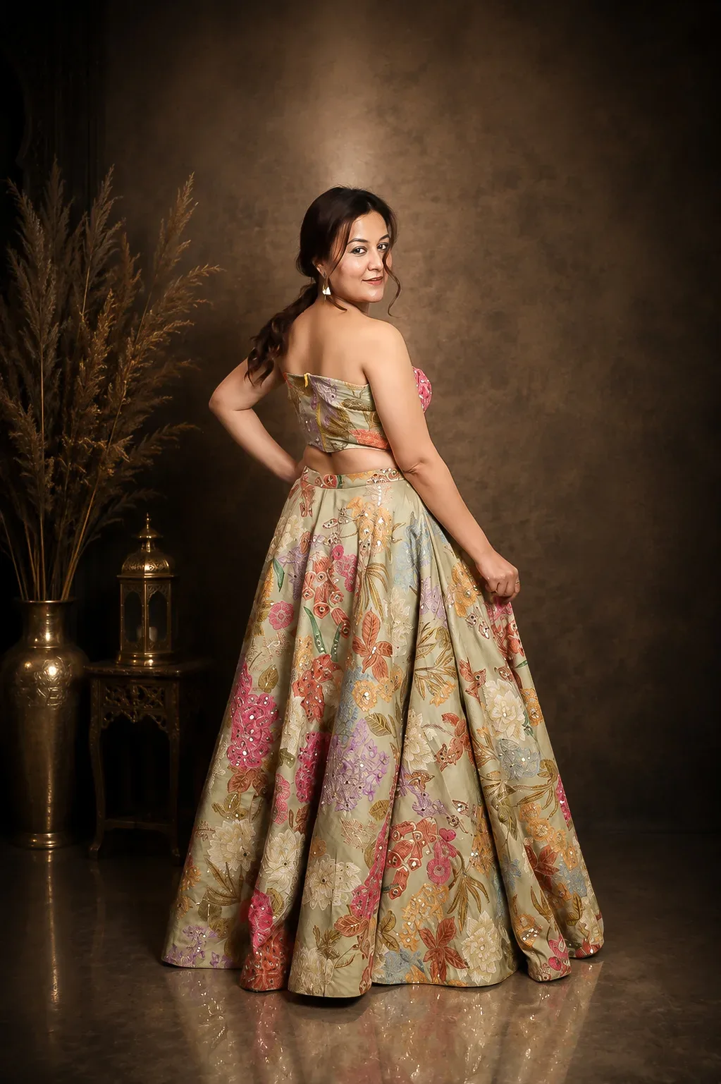 Pastel Garden Bloom Lehenga Set — view 3