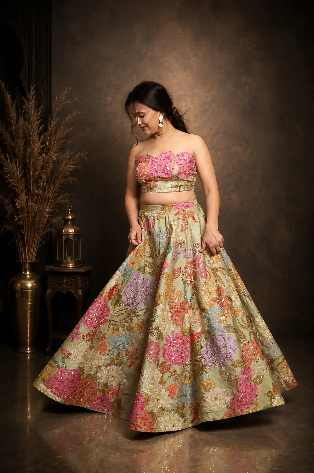 Pastel Garden Bloom Lehenga Set — view 5