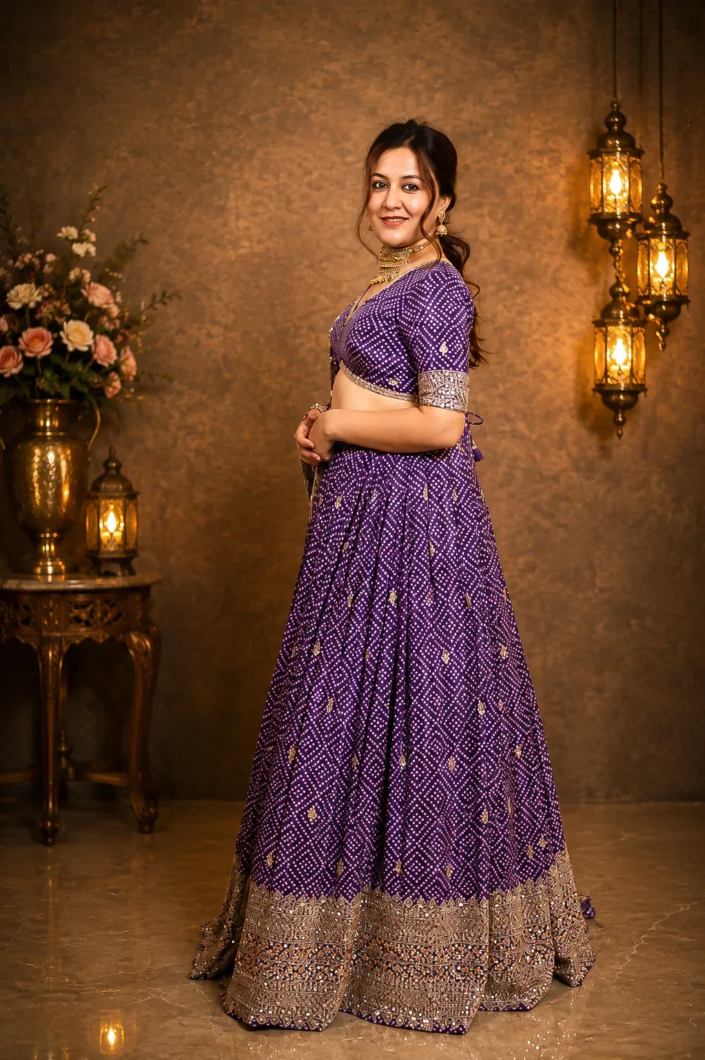 Shahi Bandhani Mirror Lehenga — view 6