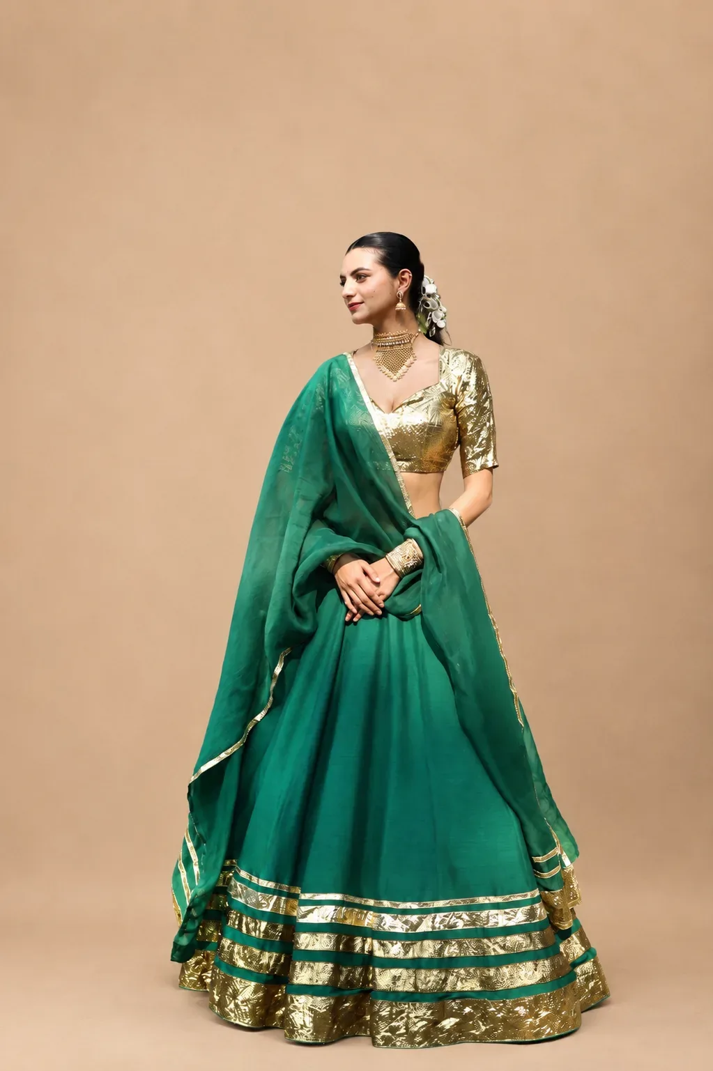 Green Emerald Lehenga