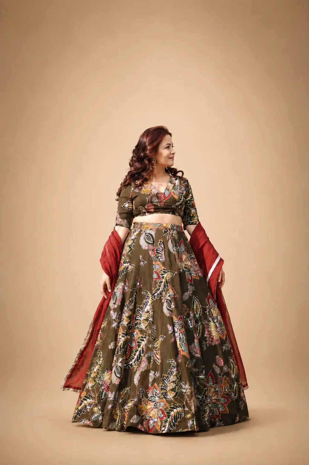 Mid Night Bloom Lehenga Set