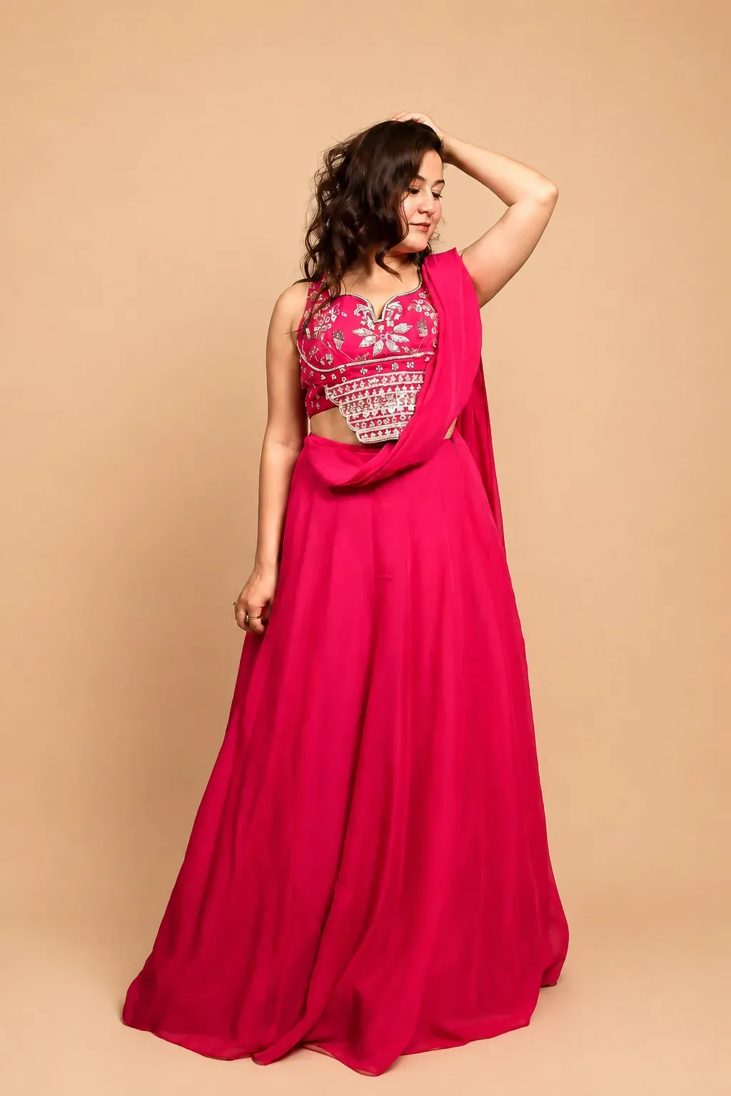 Fuchsia Bloom Designer Lehenga