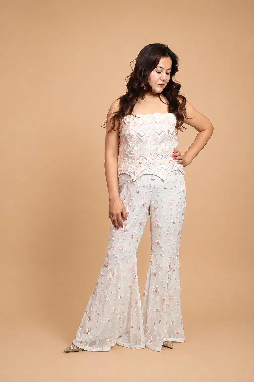 Blush Petal Embroidered Coord Set