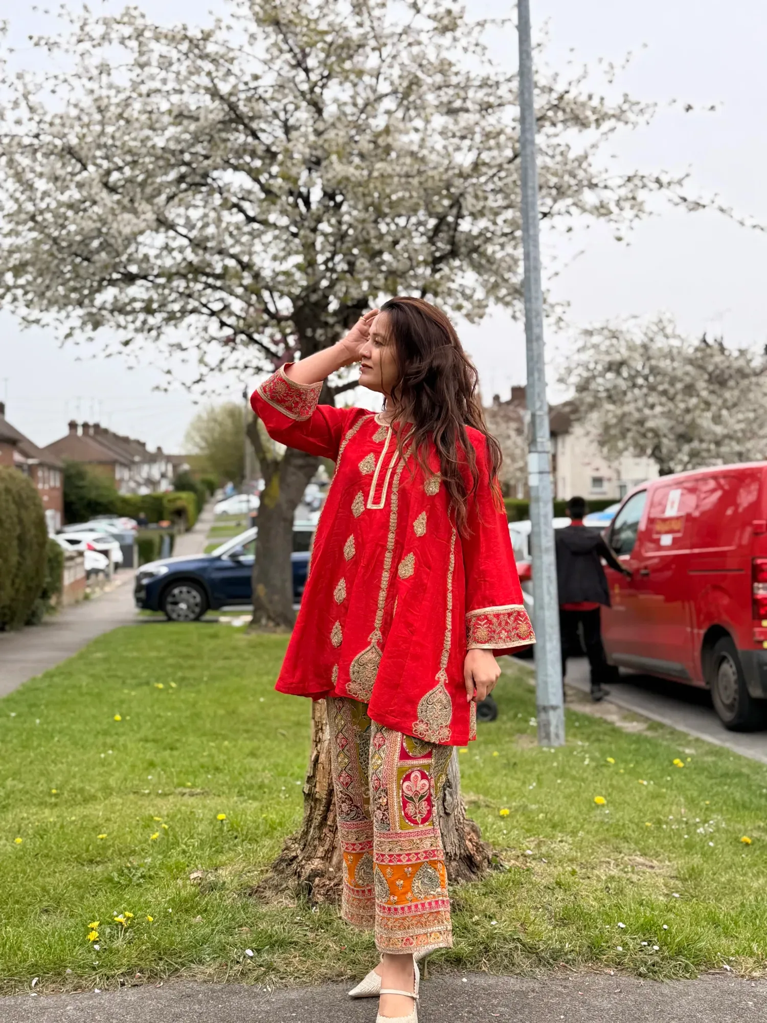 Ruby Royal Embroidered Kurta Set — view 4