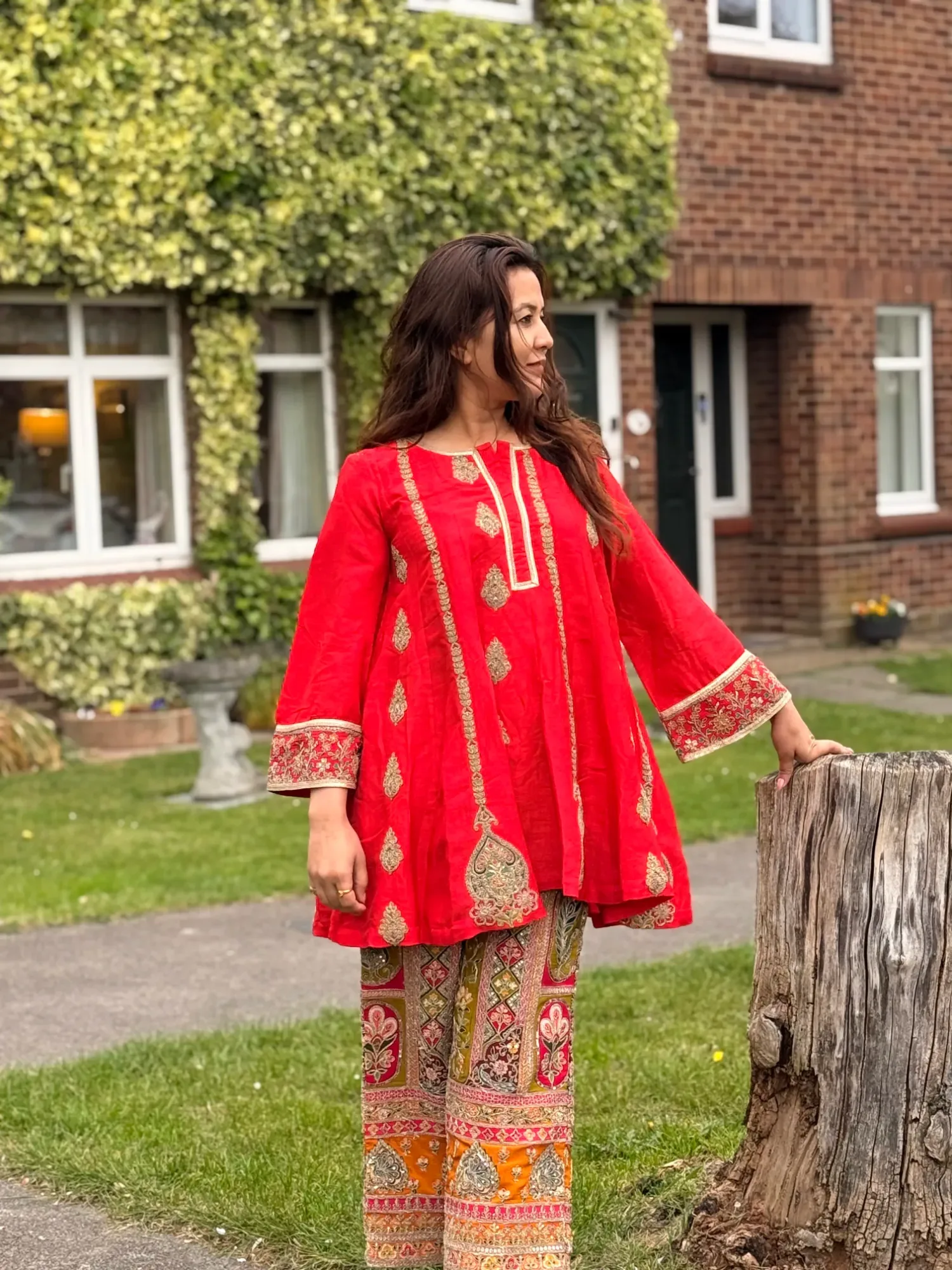 Ruby Royal Embroidered Kurta Set — view 7