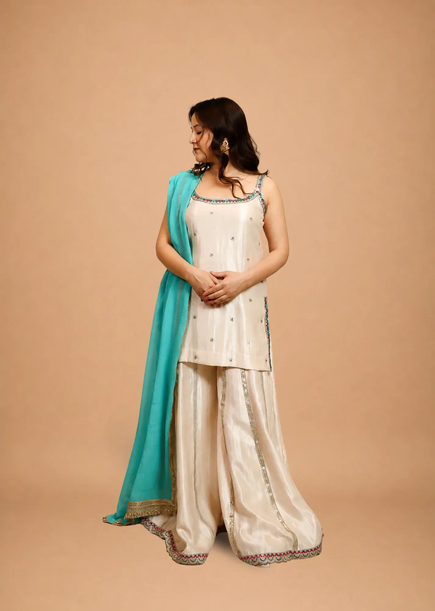 Beige Sharara Set