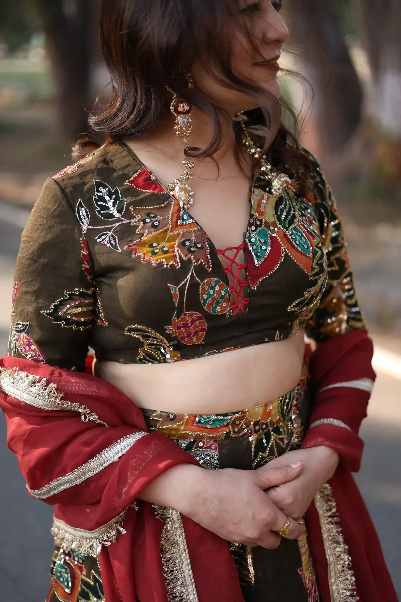 Mid Night Bloom Lehenga Set — view 5